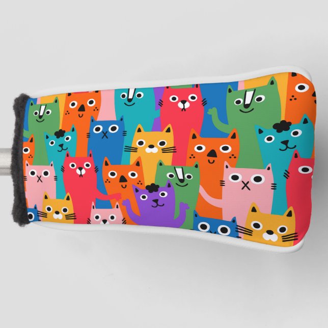 Couvre-club De Golf Colorful cats (Devant)