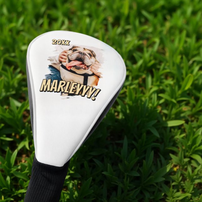 Couvre-club De Golf Comic moderne simple Grunge personnalisé photo pou (Créateur téléchargé)