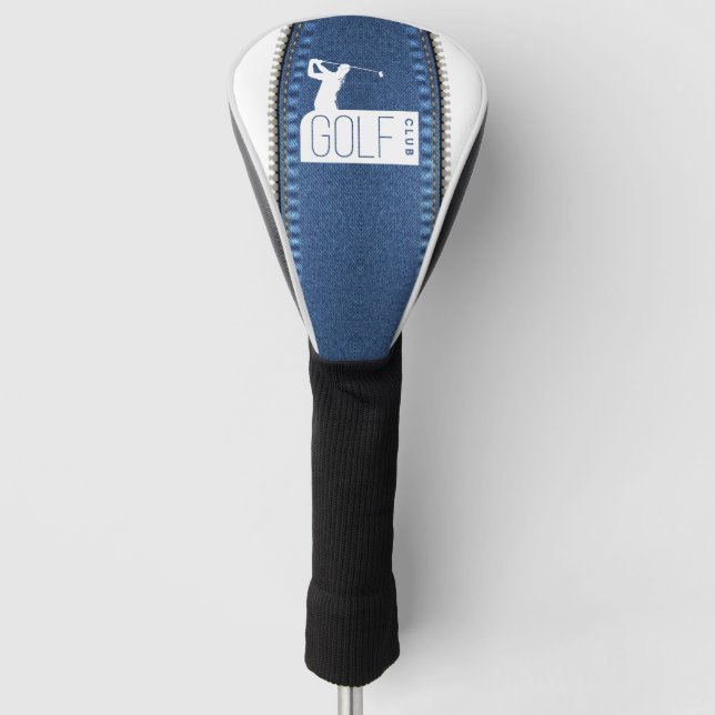Couvre-club De Golf con cortes de azul jeans (Devant)