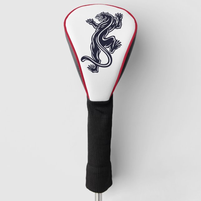 Couvre-club De Golf Conception Black Panther – Cuir en maraude (Devant)