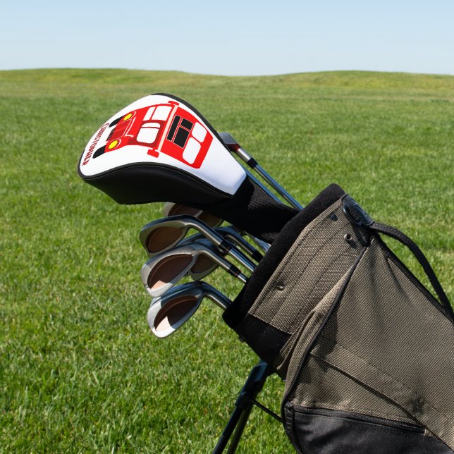 Couvre-club De Golf Conception d'autobus rouge (In Situ)