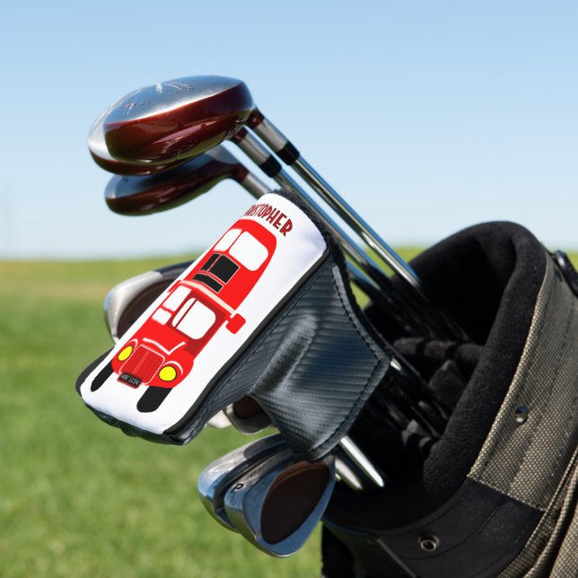 Couvre-club De Golf Conception d'autobus rouge (In Situ)