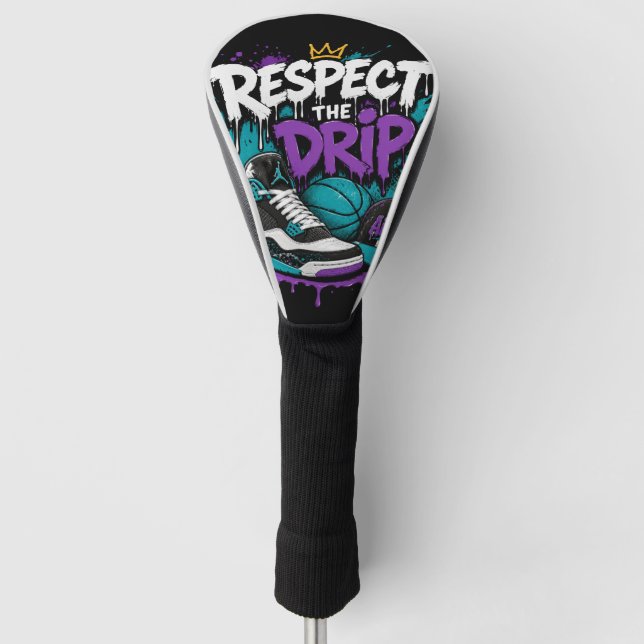 Couvre-club De Golf Conception de basketball Respect The Drip (Devant)