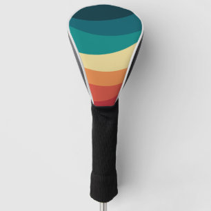 Couvre-club De Golf Conception de courbes colorées de style rétro