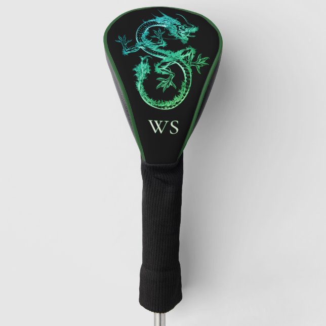Couvre-club De Golf Conception de Dragon Serpent Vert | Luxe (Devant)