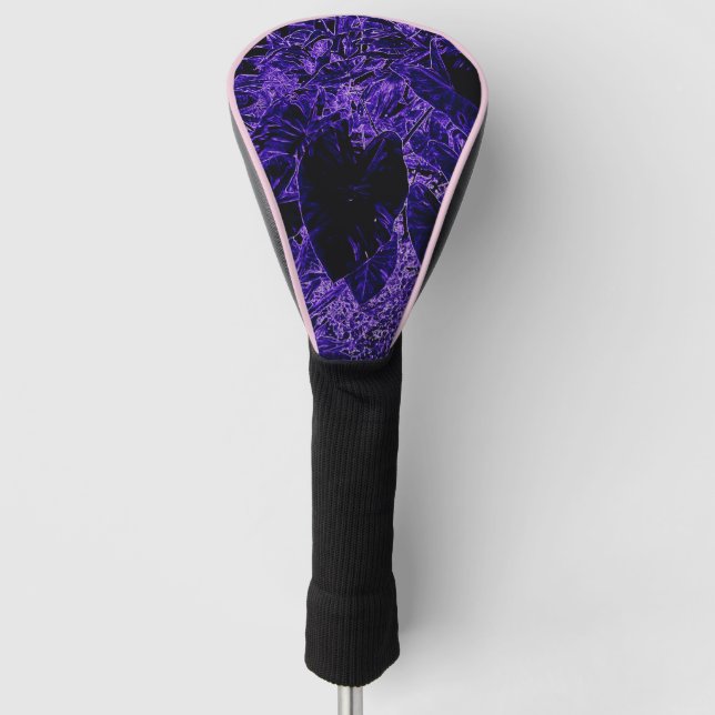 Couvre-club De Golf Conception de feuilles de Taro pourpre (Devant)