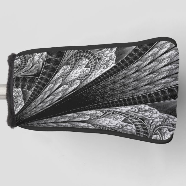 Couvre-club De Golf Conception de fractale argentée élégante Art numér (Devant)