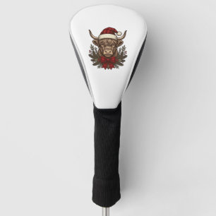 Couvre-club De Golf Conception de gravure vintage de vache des Highlan
