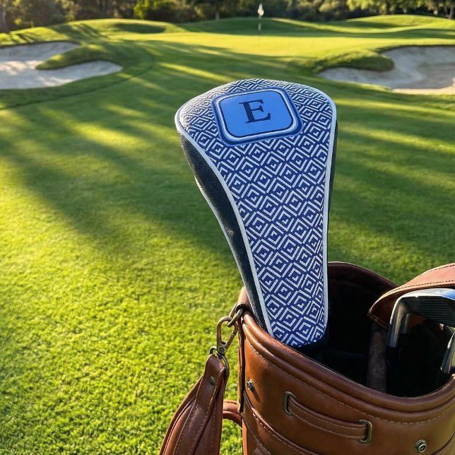 Couvre-club De Golf Conception de monogramme à chevron géométrique Nav (Créateur téléchargé)