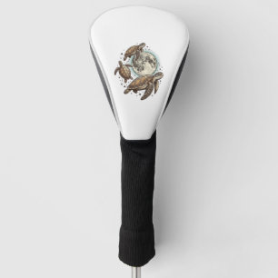 Couvre-club De Golf Conception de T-shirt avec gravure de tortue marin