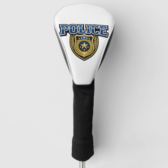 Couvre-club De Golf Conception de texte gras pour badge de police (Devant)