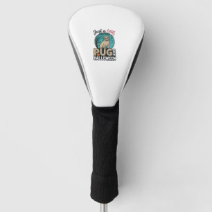 Couvre-club De Golf Conception de vecteur vintage de fille de pug Hall