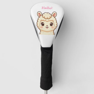 Couvre-club De Golf Conception d'illustration de lama mignon
