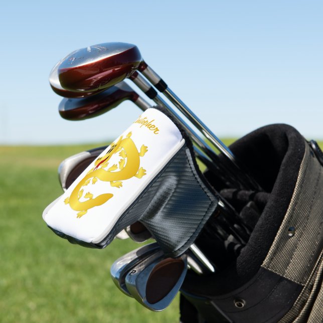 Couvre-club De Golf Conception Dragon Doré (In Situ)