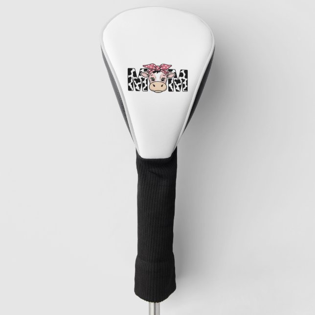 Couvre-club De Golf Conception graphique de maman vache mignonne noeud (Devant)