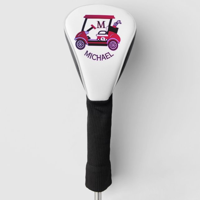 Couvre-club De Golf Conception graphique rose, cuir premium (Devant)