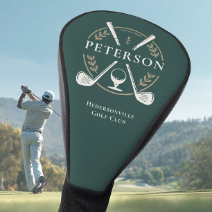 Couvre-club De Golf Conception personnalisée de nom et de blason éléga