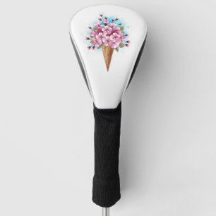 Couvre-club De Golf Cône rose Sakura crème glacée gaufre