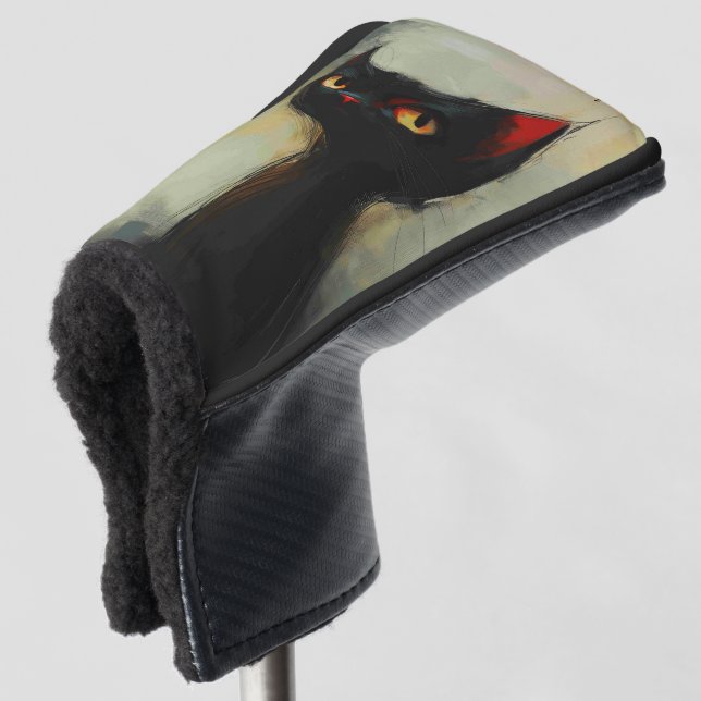 Couvre-club De Golf Connaissant Black Ninja Cat (Devant 3/4)