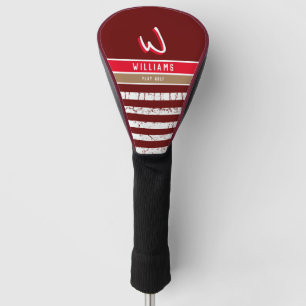 Couvre-club De Golf cool et moderne rouge rayé couverture de la tête d