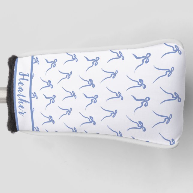 Couvre-club De Golf Coquette Blue and White Bows Golf Head Cover (Devant)