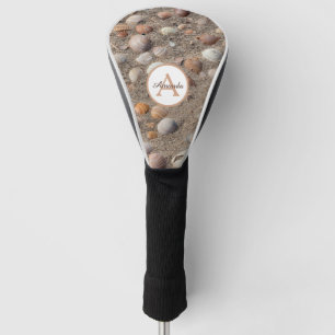 Couvre-club De Golf Coquillages de mer à la plage avec monogramme et n