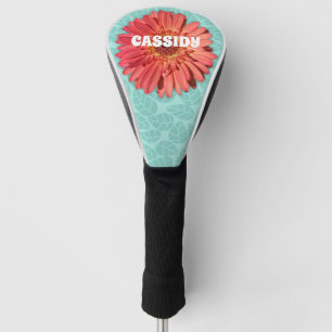 Couvre-club De Golf Corail couleur Gerbera Daisy Photo Mint Vert