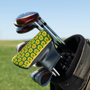Couvre-club De Golf Coréopsis jaune et bronze Motif floral