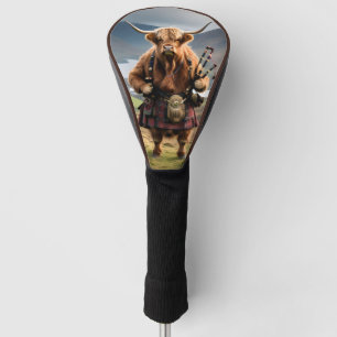 Couvre-club De Golf Cornemuseuse de vache des Highlands écossais,