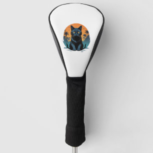 Couvre-club De Golf Costume de chat noir rétro Halloween vintage