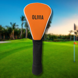 Couvre-club De Golf Coucher de soleil Orange Moderne Nom   Minimaliste