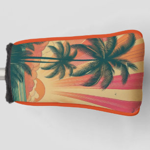 Couvre-club De Golf Coucher de soleil rétro/tropical vintage/hawaïen