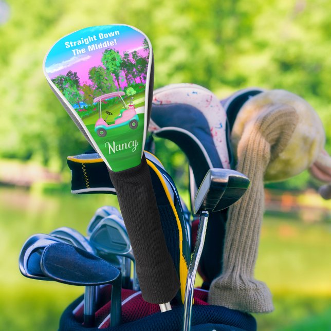 Couvre-club De Golf Coucher De Soleil Sur Le Parcours De Golf Pink Lea (Créateur téléchargé)