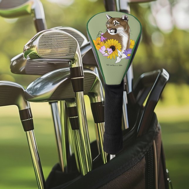Couvre-club De Golf Cougar Mountain Lion Puma Fleurs (Créateur téléchargé)