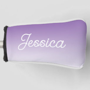 Couvre-club De Golf Couleur ombrée violette (modifiable) et votre text