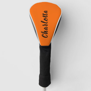 Couvre-club De Golf Couleur Uni Orange Coucher de Soleil Néo Personnal