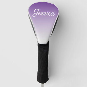 Couvre-club De Golf Couleur violette ombrée (modifiable) et votre text