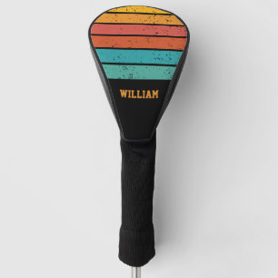 Couvre-club De Golf Couleurs et bandes rétro Personnalisées