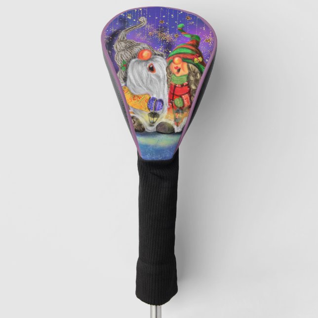 Couvre-club De Golf Couple Sweet Gnomes chantant joyeusement la chanso (Devant)
