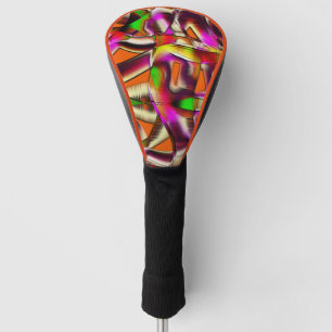 Couvre-club De Golf Coutures tordues et rayures entaillées de couleur