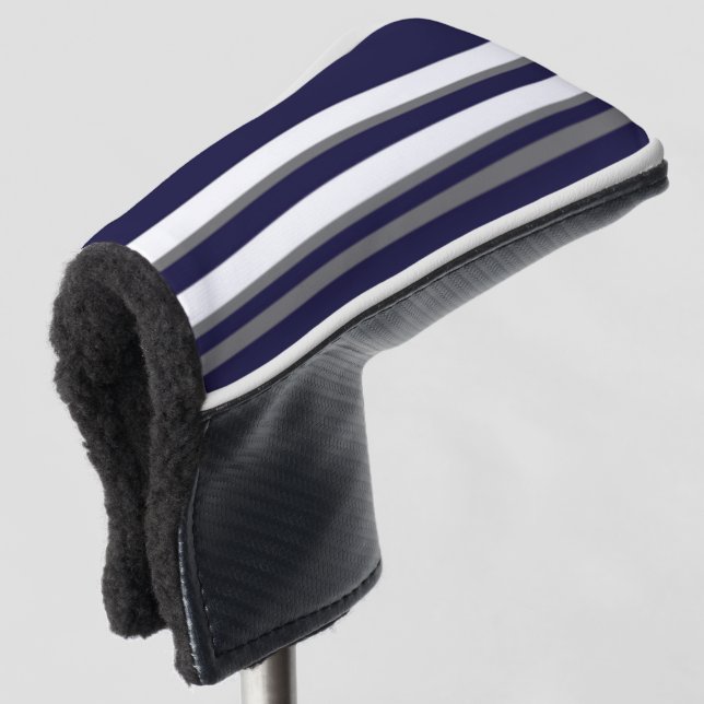 Couvre-club De Golf Couvercle blanc Bleu Gris (Devant 3/4)