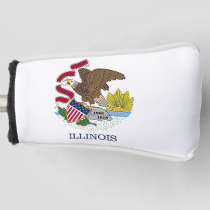 Couvre-club De Golf Couvercle de golf avec drapeau de l'Illinois, État