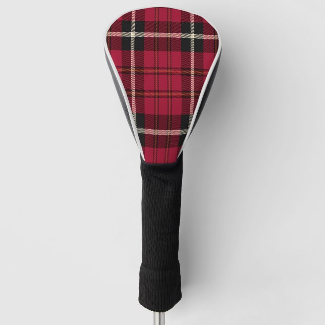 Couvre-club De Golf Couvercle de tête de golf Dark Red Tartan (Devant)