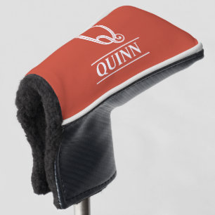 Couvre-club De Golf Couvercle en tête de navette orange monogramme