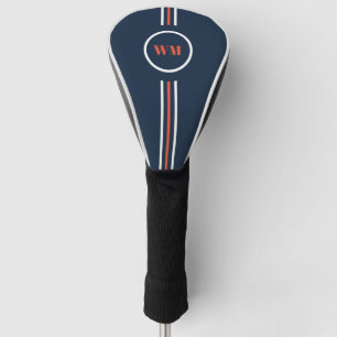 Couvre-club De Golf Couverture de club de golf simple orange et bleu