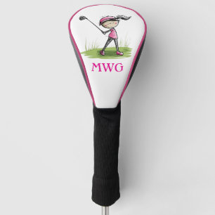 Couvre-club De Golf Couverture de club Monogramme de Lady Golfer sur m