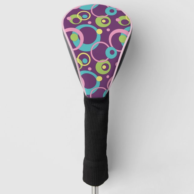Couvre-club De Golf Couverture de conducteur de cercles violets funky (Devant)