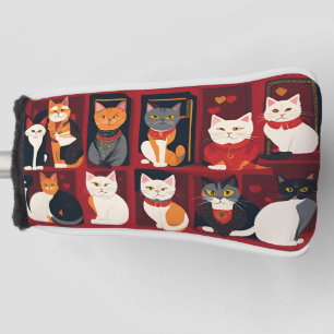Couvre-club De Golf couverture de golf patchwork cats