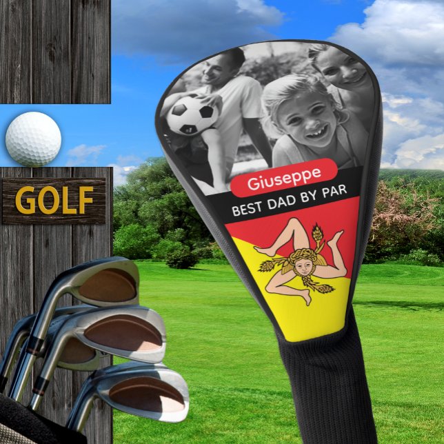Couvre-club De Golf Couverture de golf Sicile, Meilleur Papa, Drapeau  (Sicily / Sicilian Flag Golf Head Cover)