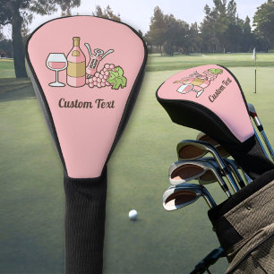 Couvre-club De Golf Couverture de la tête de golf du vin rose